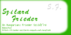 szilard frieder business card